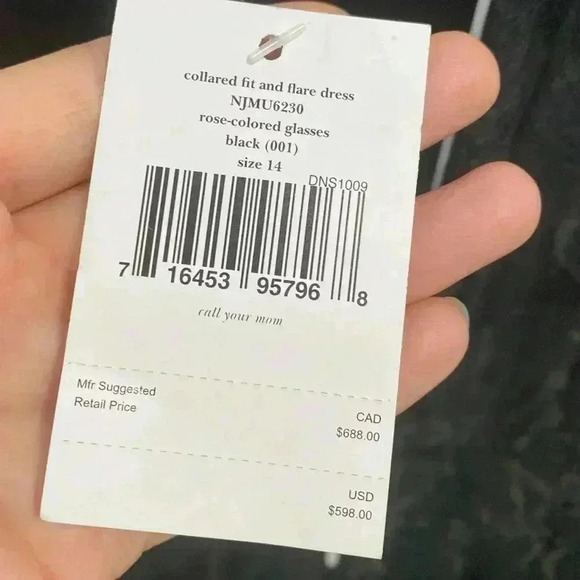 NWT Kate Spade Vintage Silk Collared Black and White Dress Size 14 - Picture 8 of 11